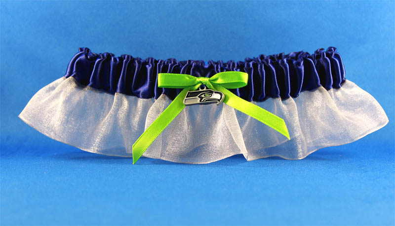 Seattle Seahawks Inspired Garter with Licensed Charm