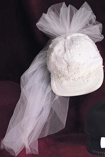 Bride's Cap w/lace & pearls+ veil