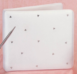 Satin Guest Book with Crystal Clusters
