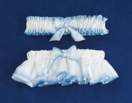 Something Blue Silk Charmeuse Garter Set