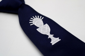 BOY'S NAVY TIE W/CHALICE BOY'S NAVY TIE W/CHALICE