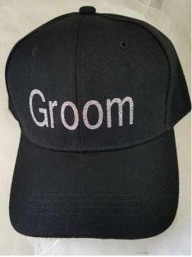 Black "Groom" cap