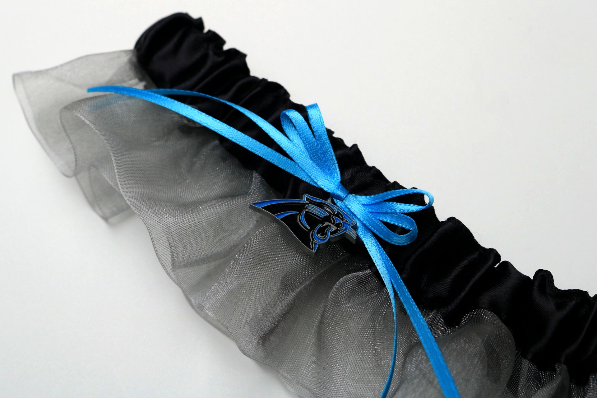 Carolina Panthers Inspired Garter with Licensed Charm Carolina Panthers Inspired Garter with Licensed Charm