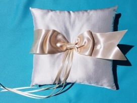 [Fall Special] Silk Ring Pillow w/ Mocha Mousse Bow