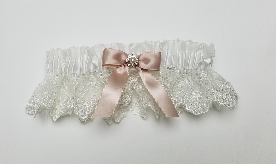 Ivory Lace w/ Rose gold bow