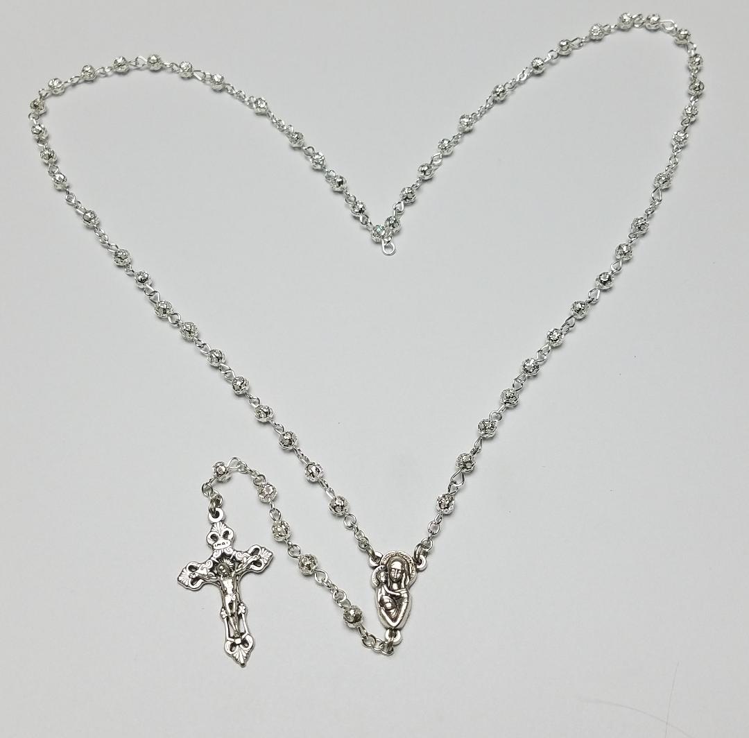 Silver Filigree Rosary made in Italy