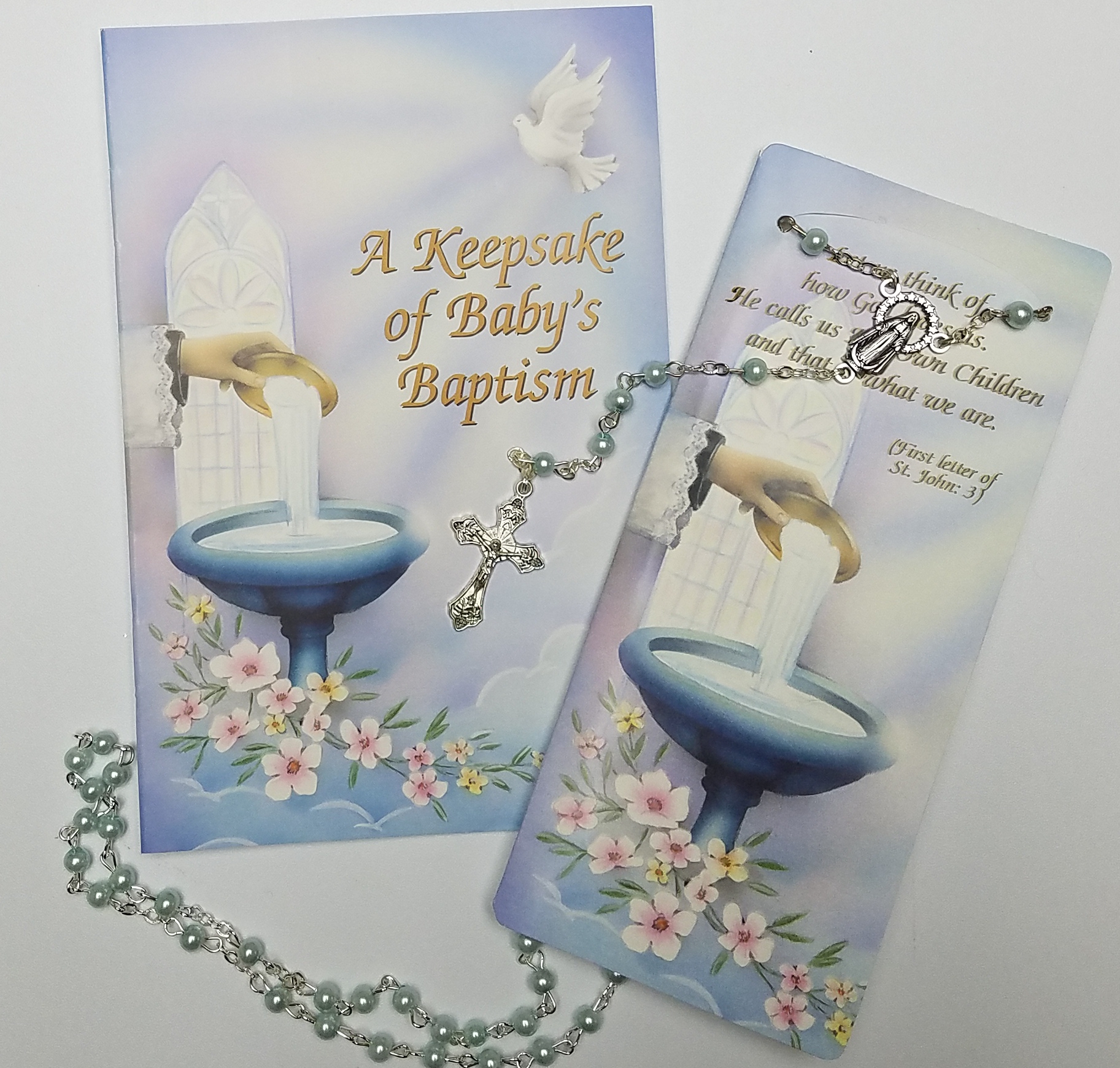 Baby Baptism Rosary Set Boy