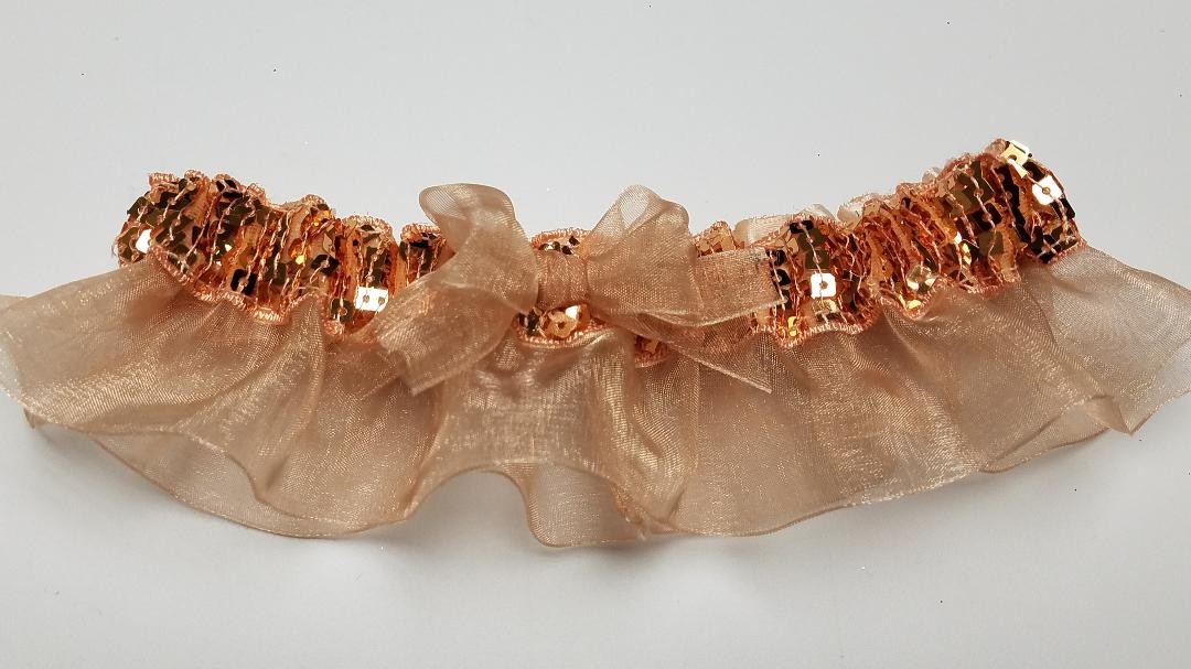 Light Copper Sequin Garter