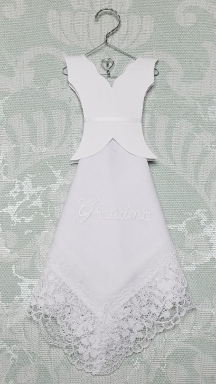 Wedding Dress Bridal Hanky- Grandma