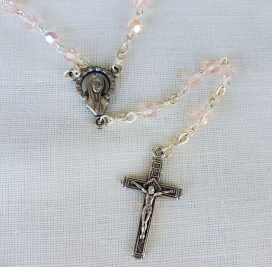Rose Pink Crystal Rosary