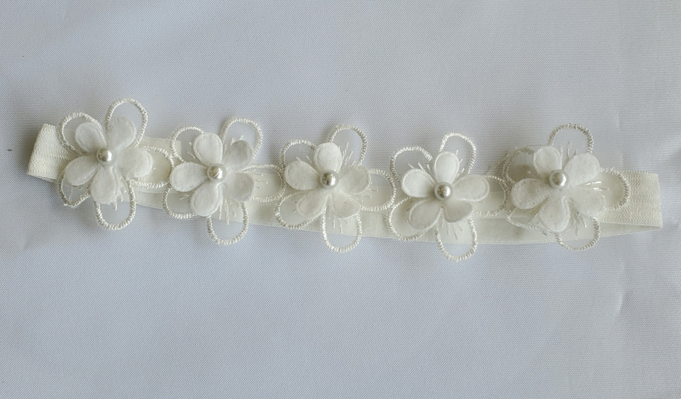 Antique White Flower Baby Headband