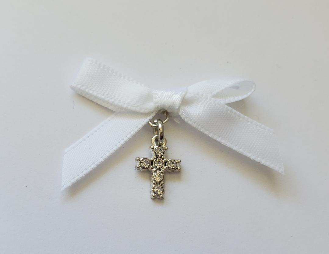 First Communion Pin w/ Crystal Cross