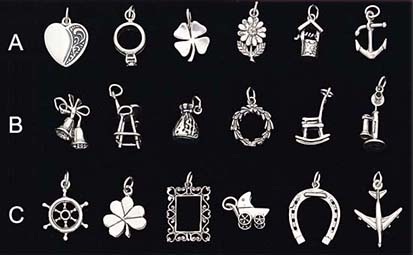 Sterling Silver Wedding Cake Pull Charms