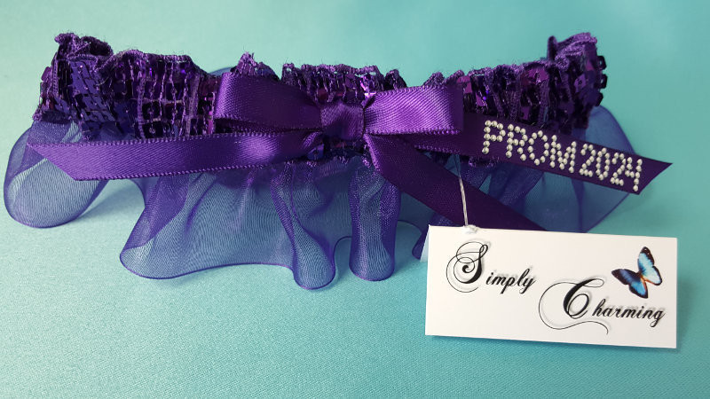 Purple Sequin Garter