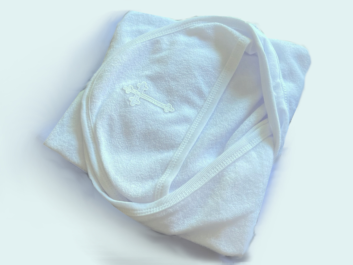 Baptism Towel w/ Hood & Cross