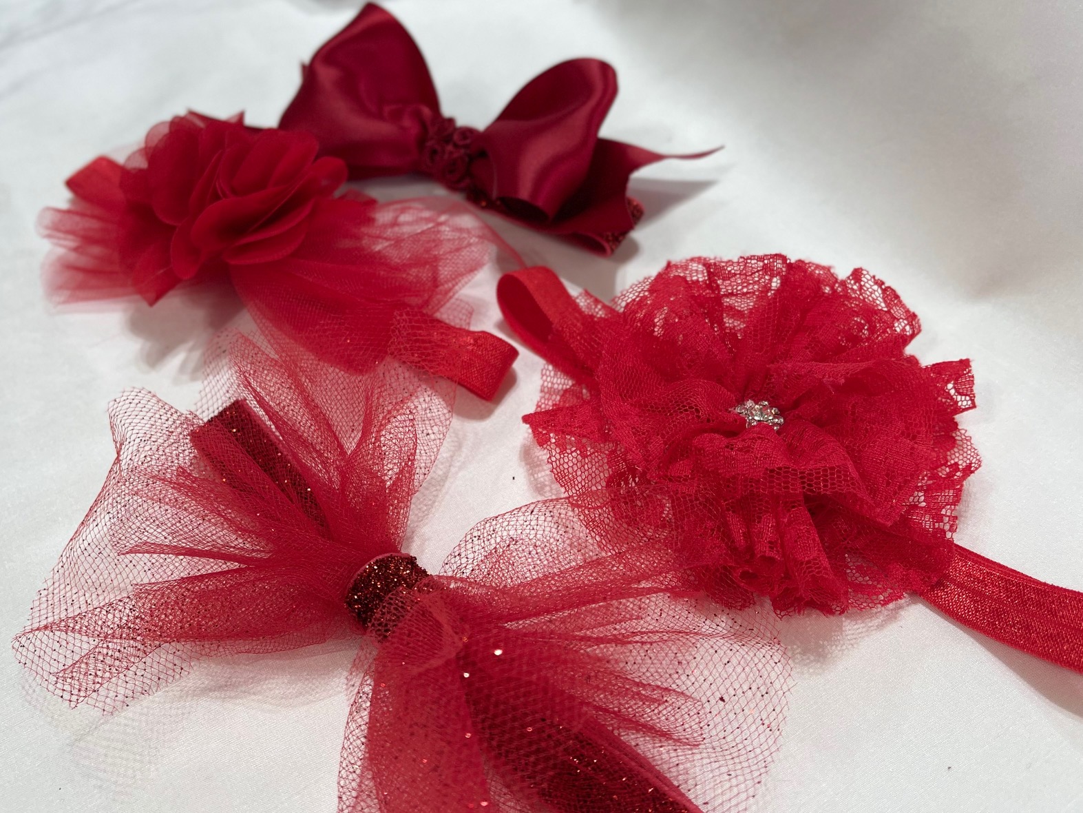 Set of 4 Red Headbands