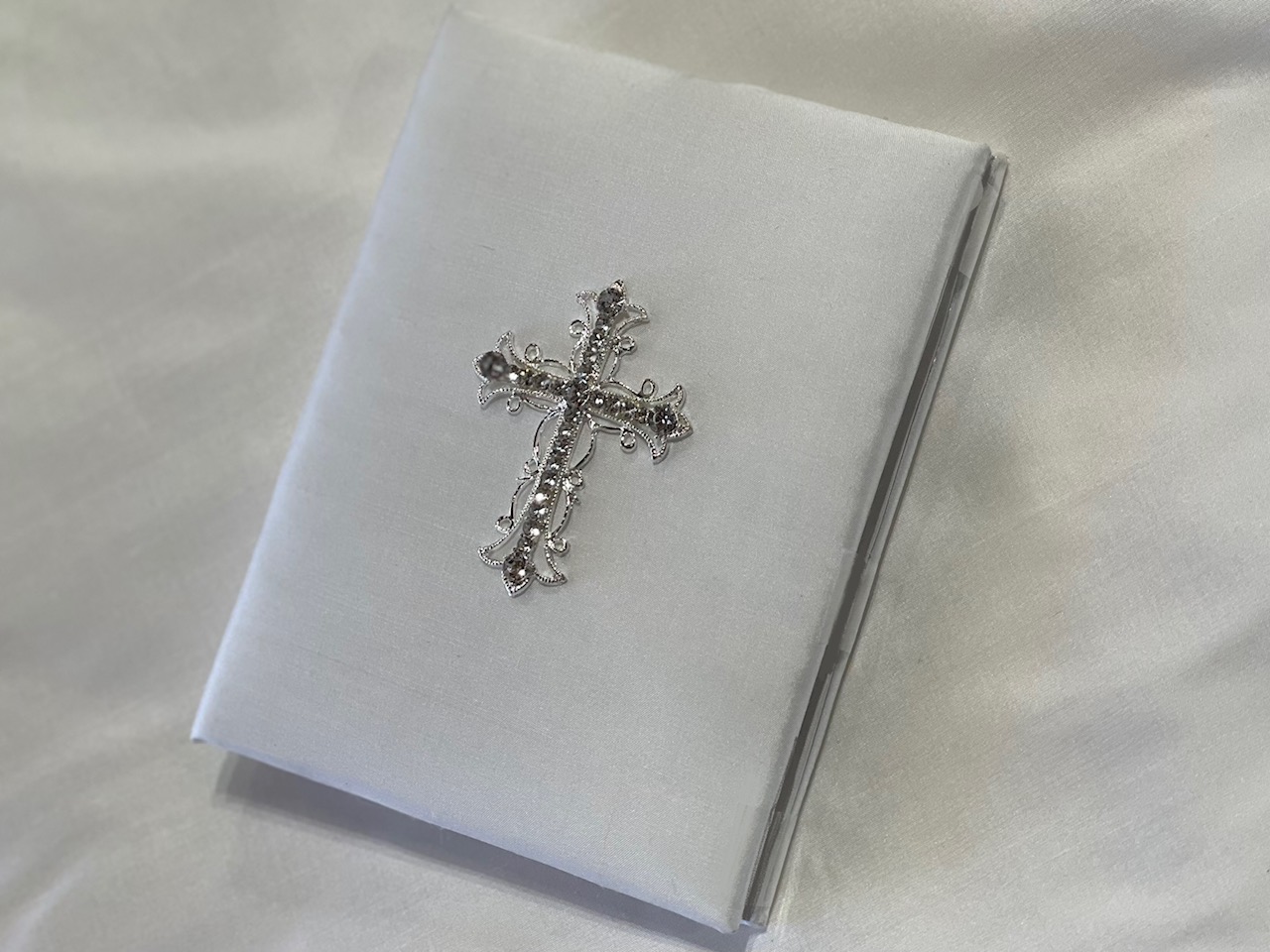 Silk Photo Album w/ Large Cross (3 color options)