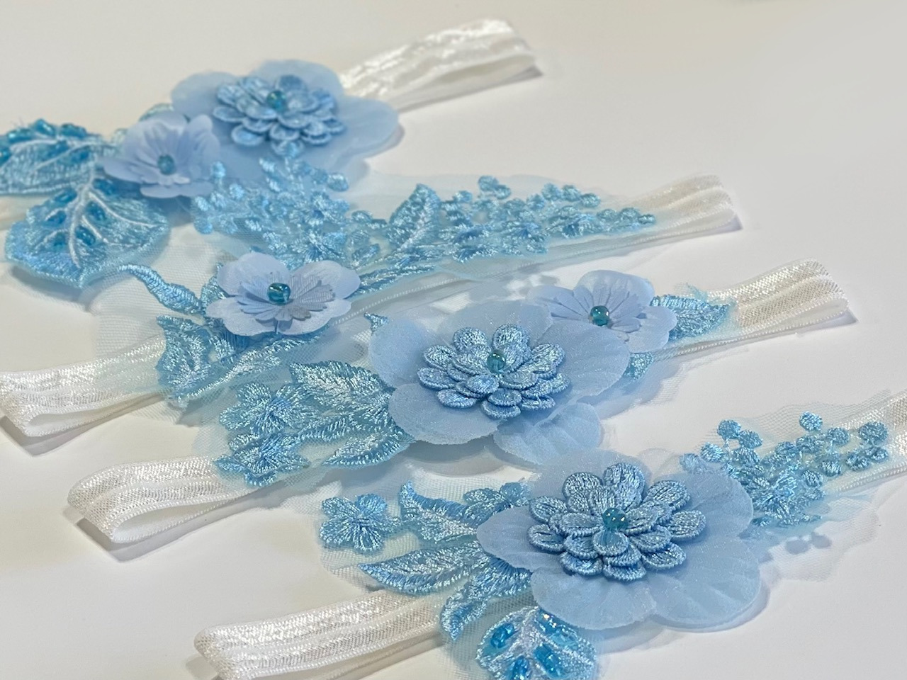 Set of 4 Blue Stretch Garters