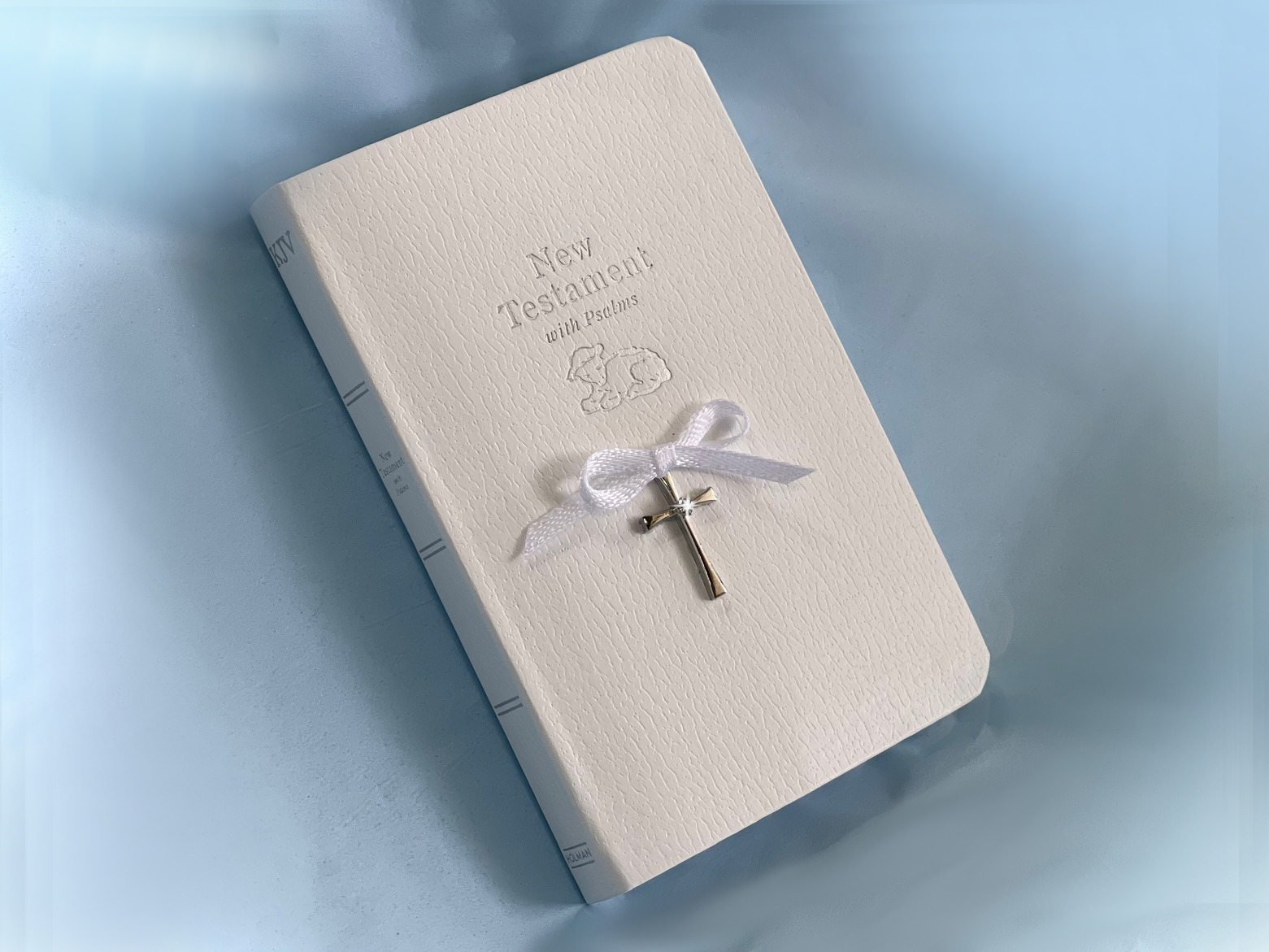 Baby Bible with Silver Cross and crystal
