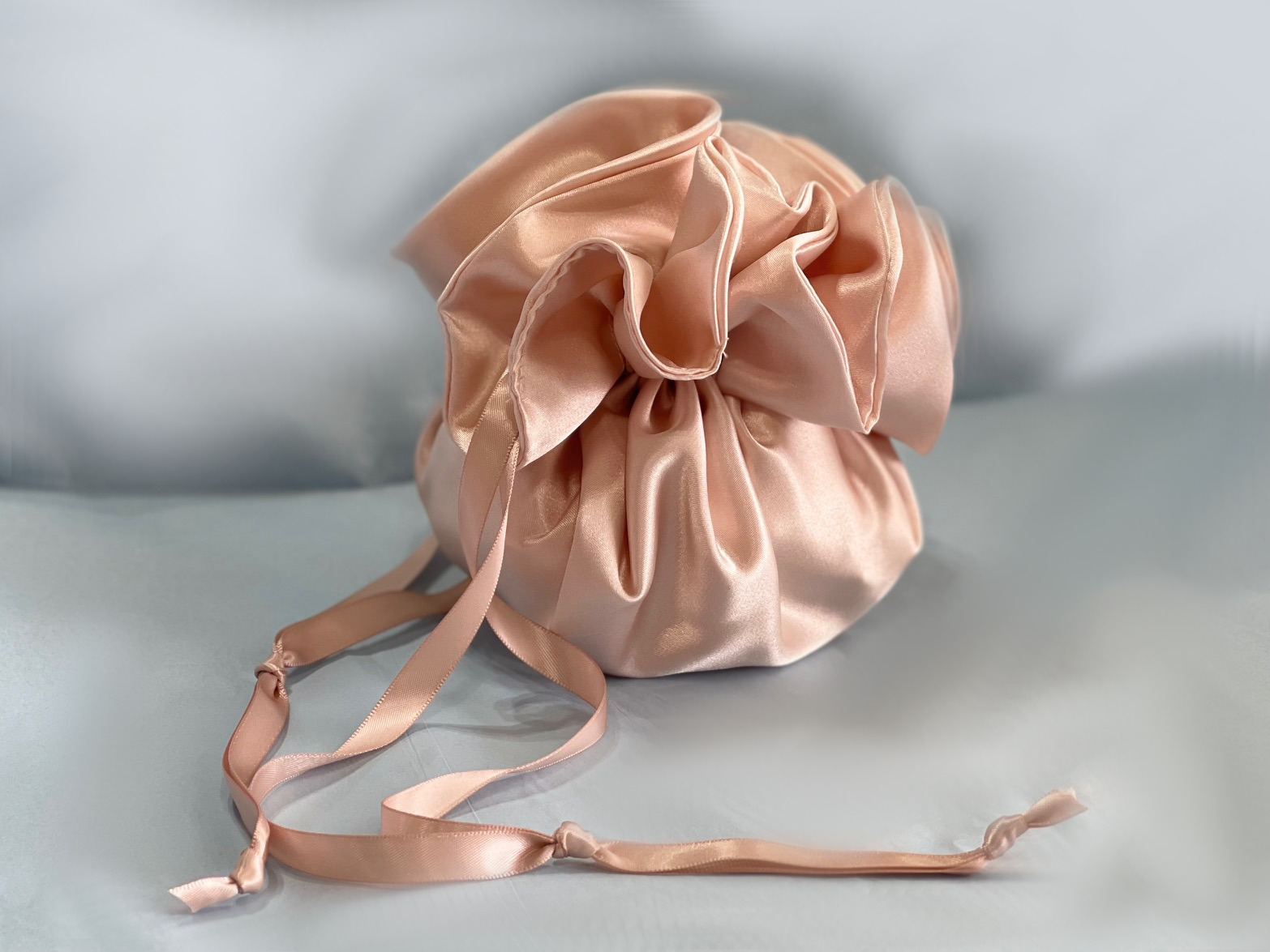 Blush Silky-Satin Pouch