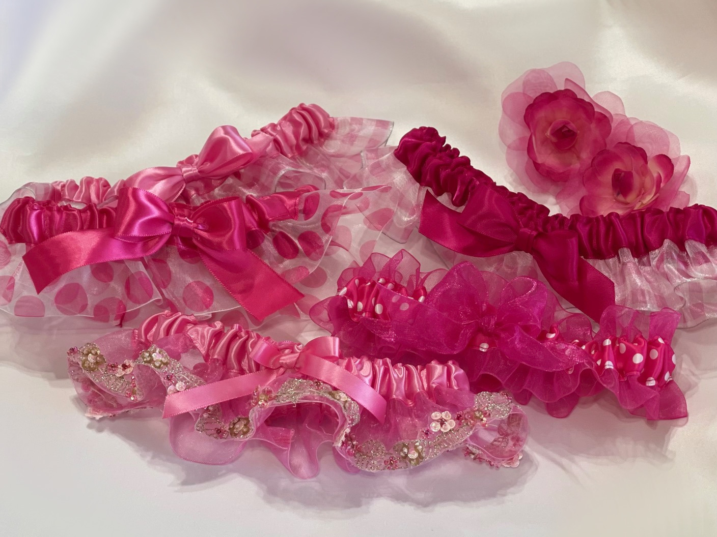 Set of 5 Pink Garters-Perfect for Prom 2024