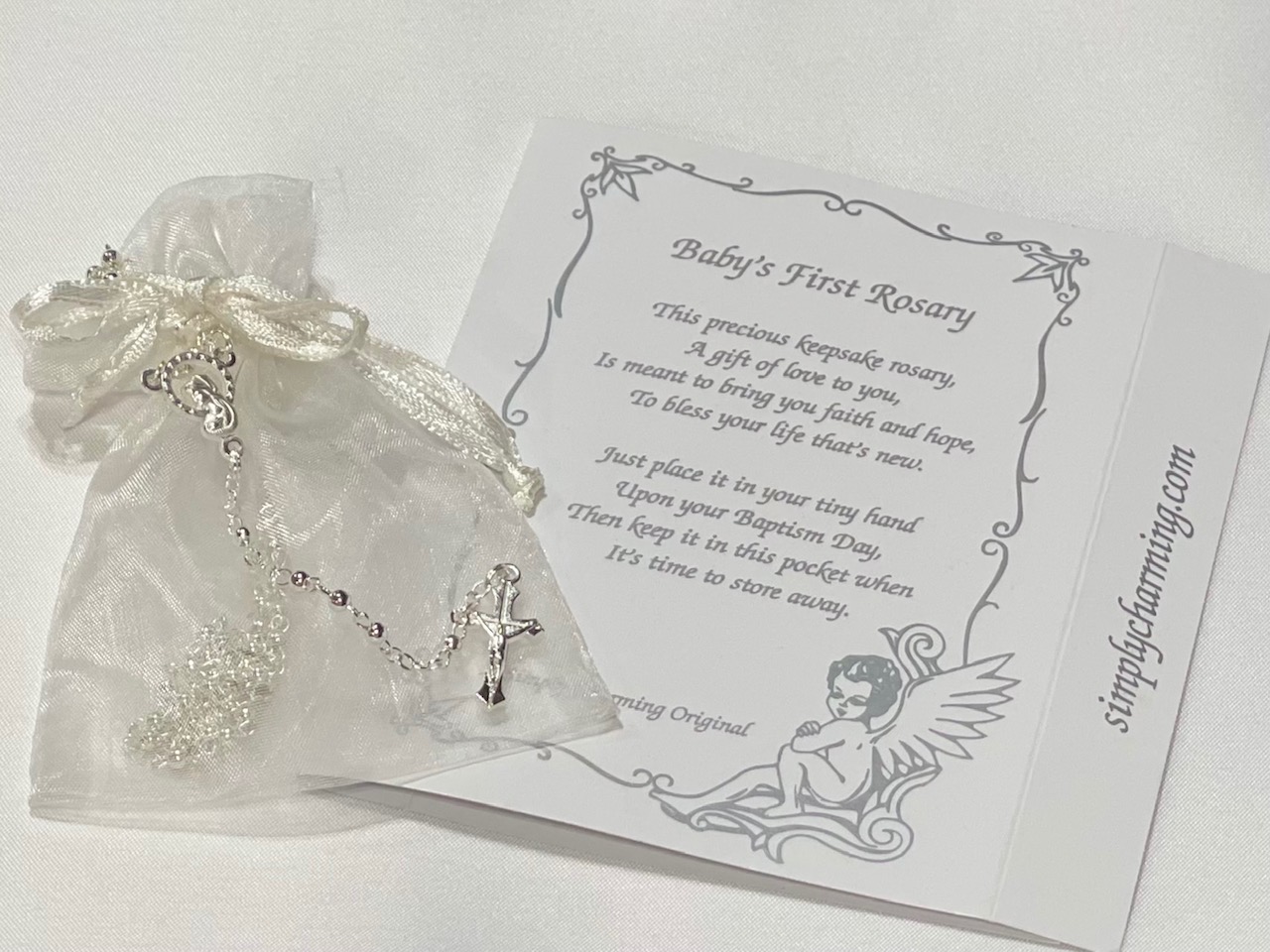 Silver Bead Baby Keepsake Rosary