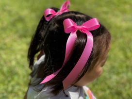 Set of 2 Hot Pink Hair Bow Clips