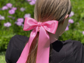 Hot Pink Bow Hair Clip