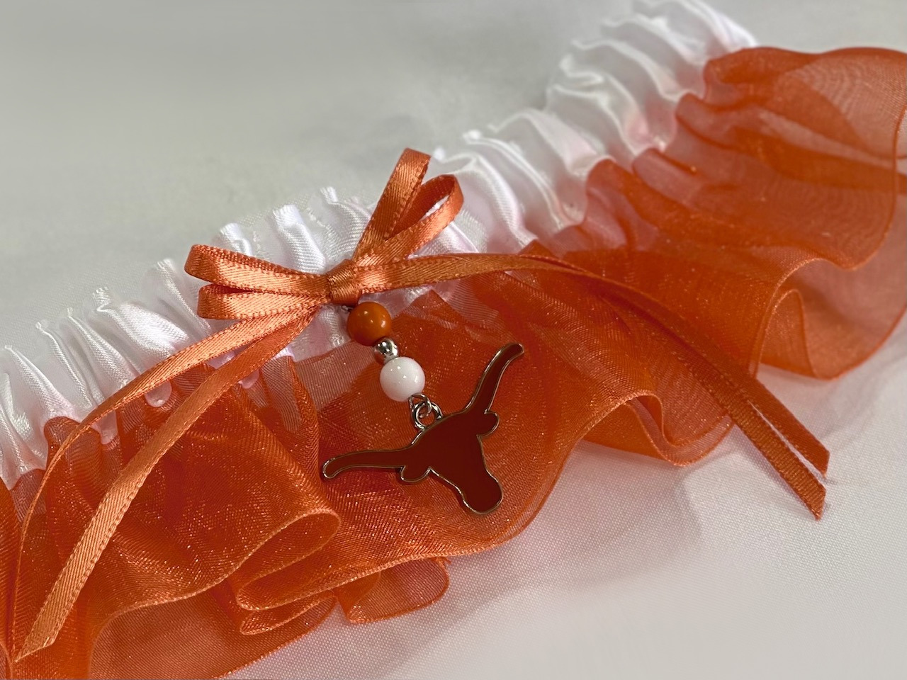 University of Texas Inspired Garter with Licensed Collegiate Charm