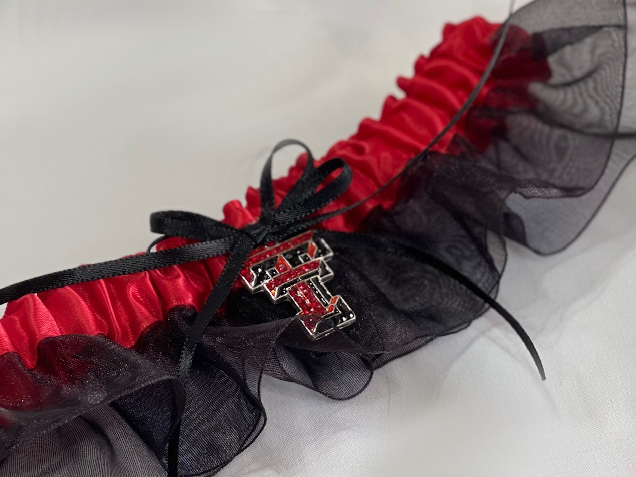 Texas Tech Inspired Garter with Licensed Collegiate Charm