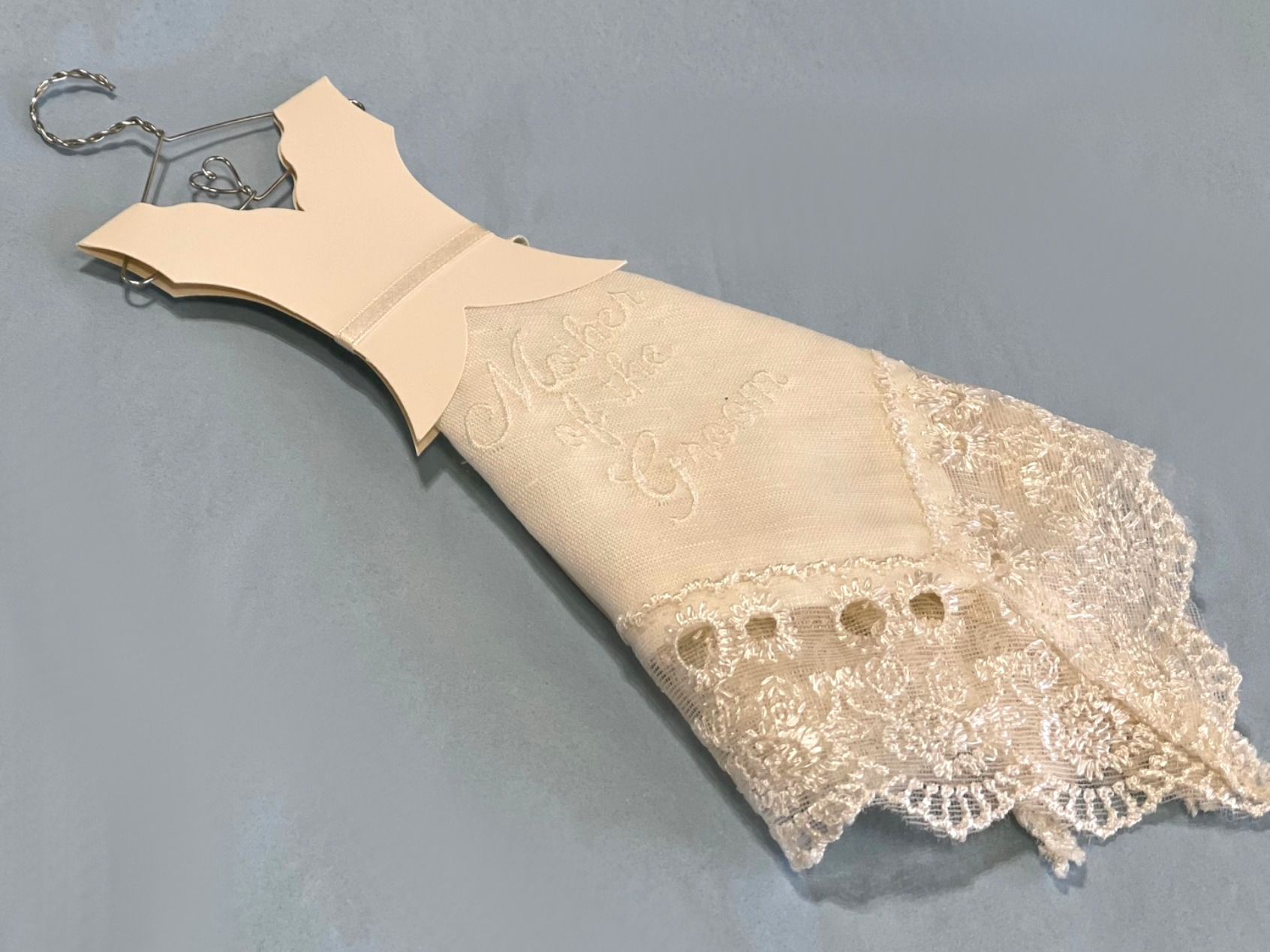 Ivory Wedding Dress Hanky- Mother of Groom
