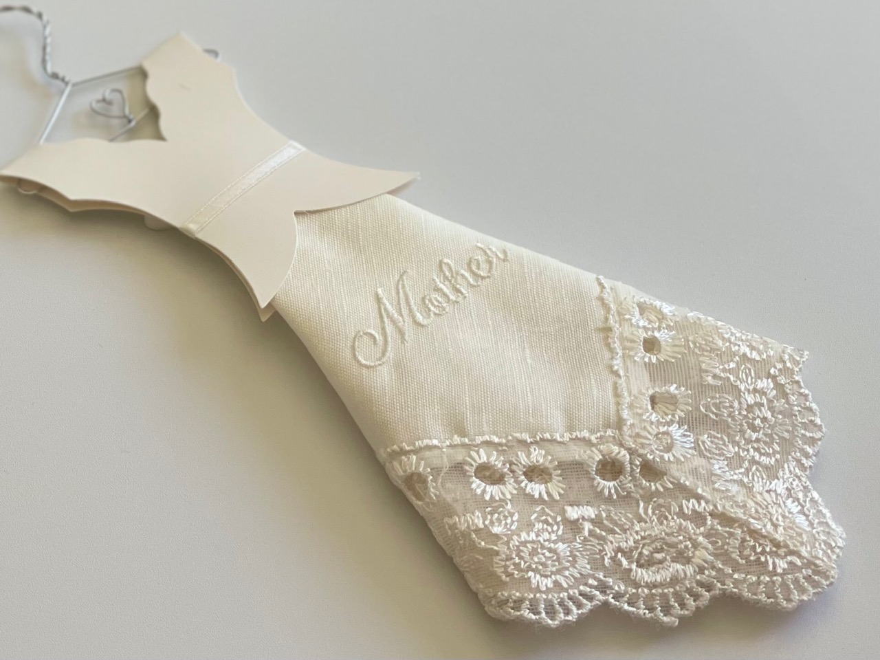 Ivory Wedding Dress Hanky- 