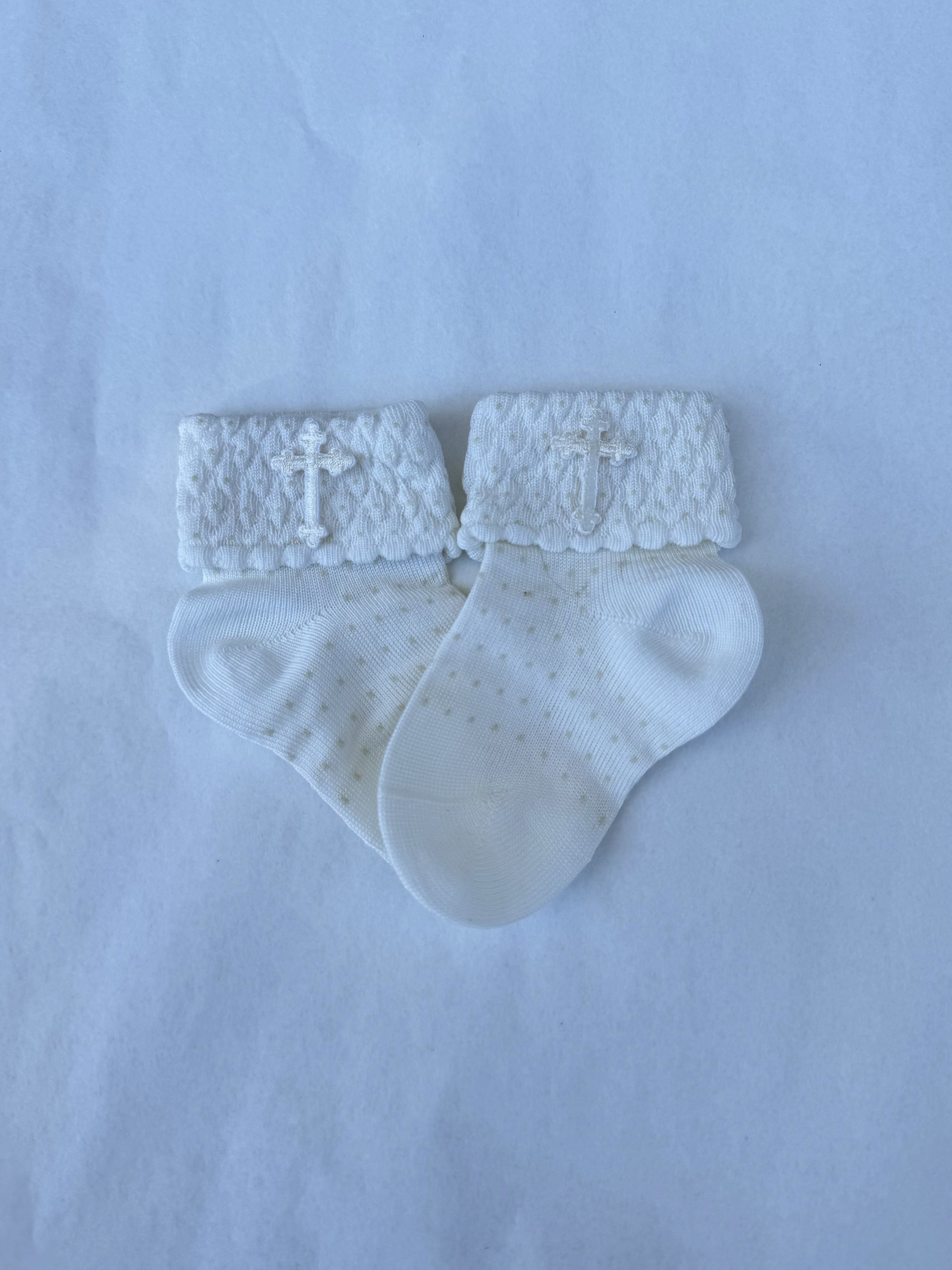 Pearl White Socks with cross