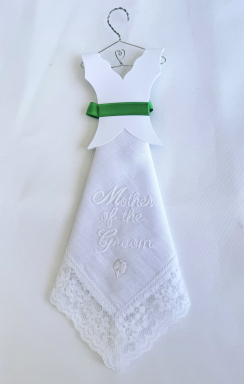 White "Mother of the Groom" Wedding Dress Hanky