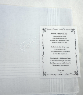 "Like a Father to Me" Hanky and Poem