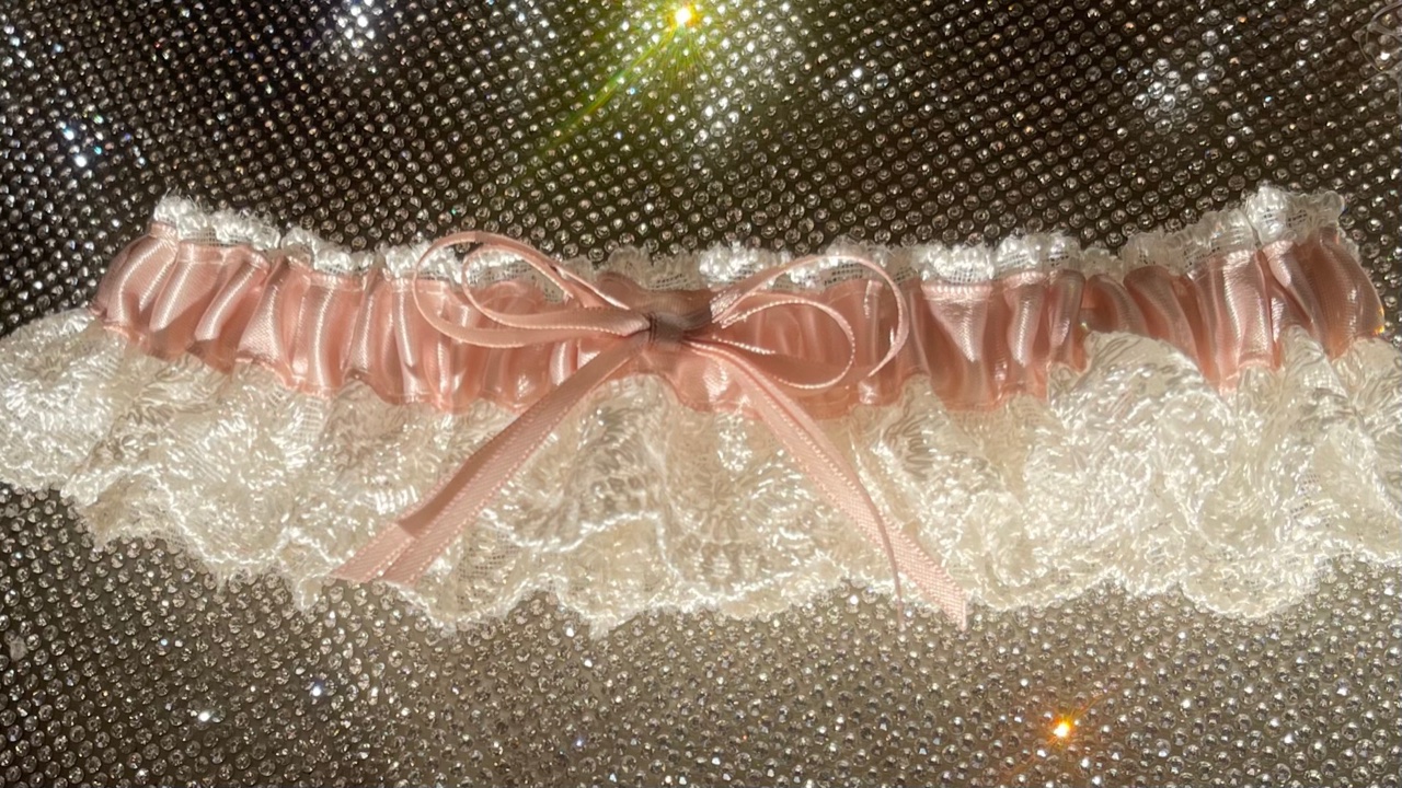 Rose Gold & Embroidered Lace Garter