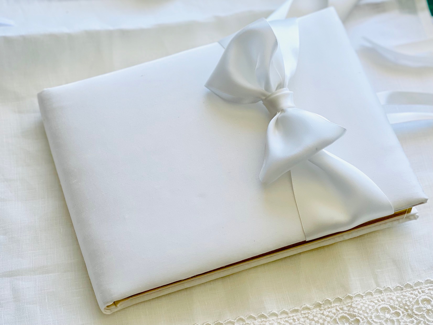 Silk Guest Book with Bow