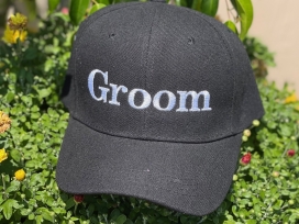 Embroidered "Groom" Cap