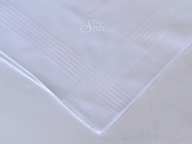"Son" Embroidered White Handkerchief