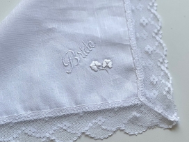 "Bride" Hanky w/ Shamrock