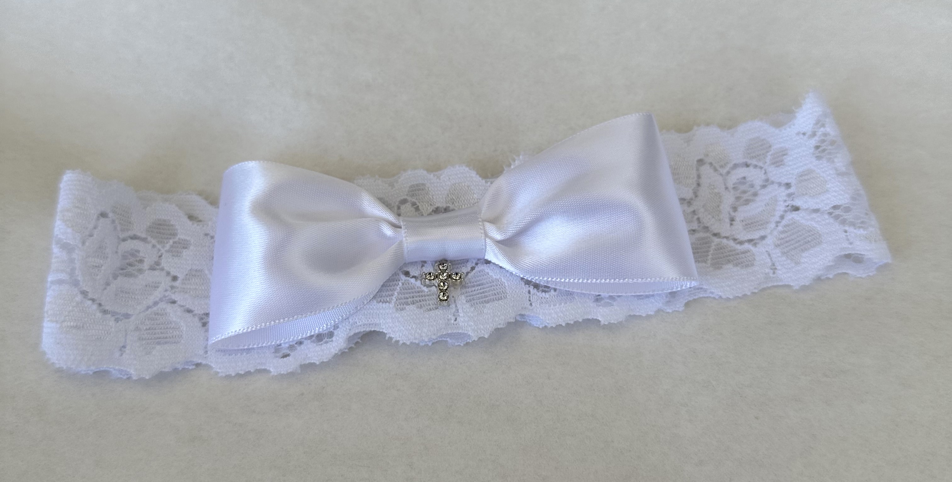 Baby Headband with Cross and Bow
