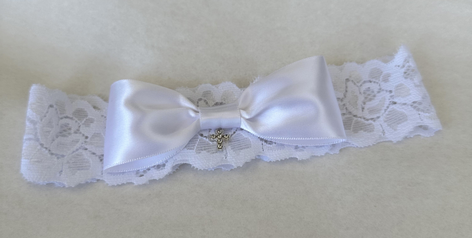 Baby Headband with Cross and Bow