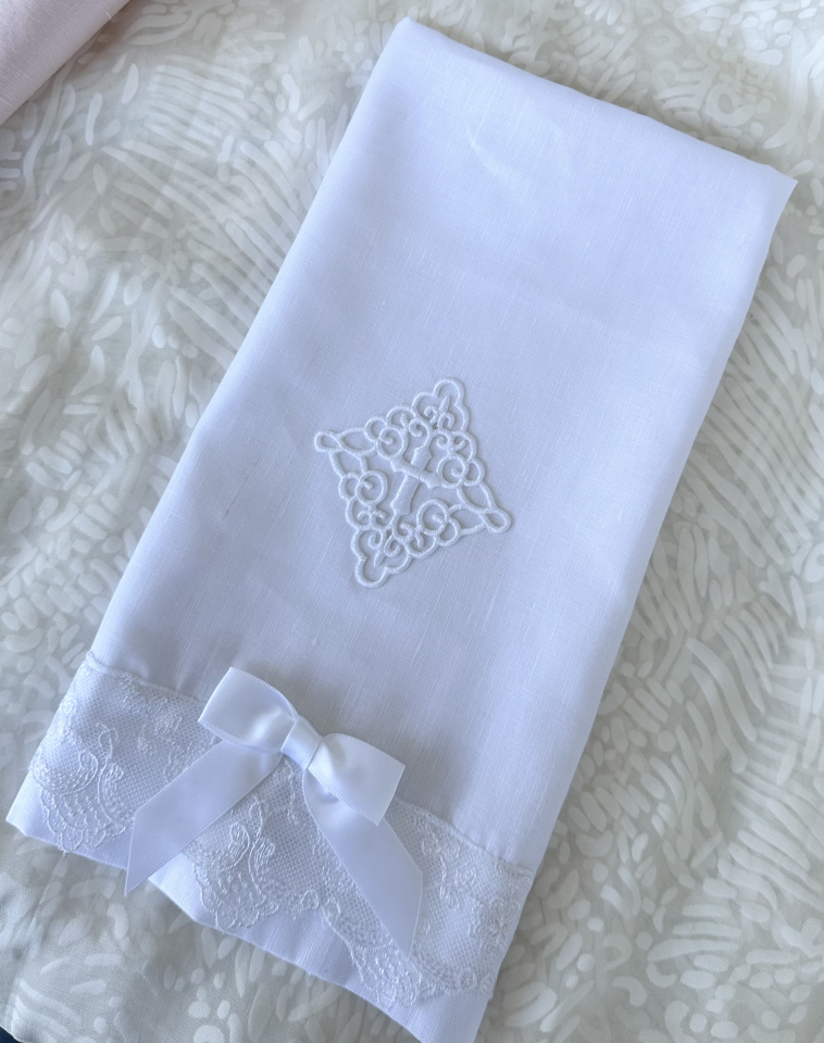 Christening Linen Blend Towel