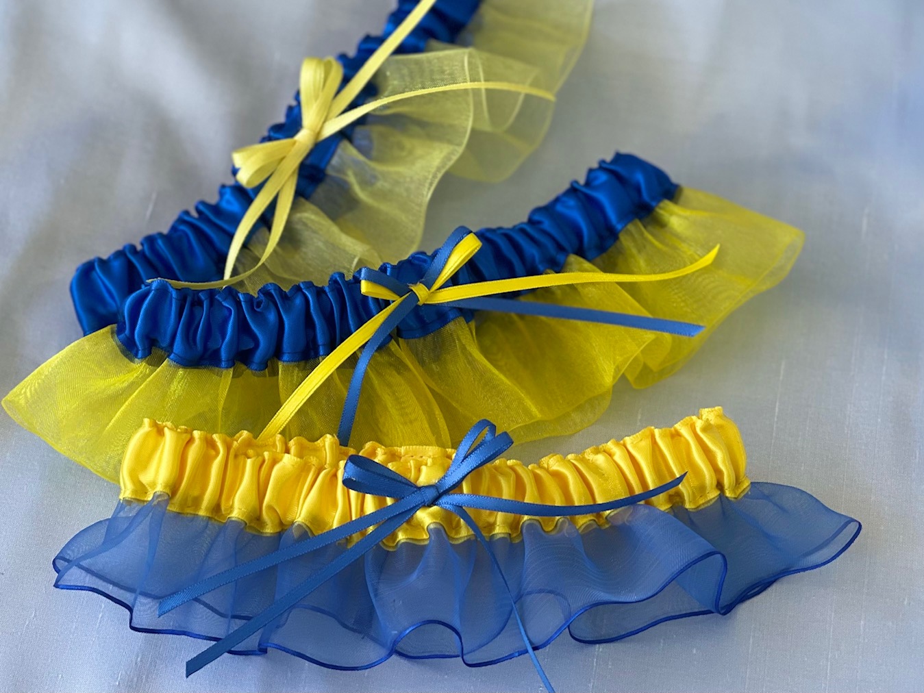 Set of 3 Blue & Yellow Garters