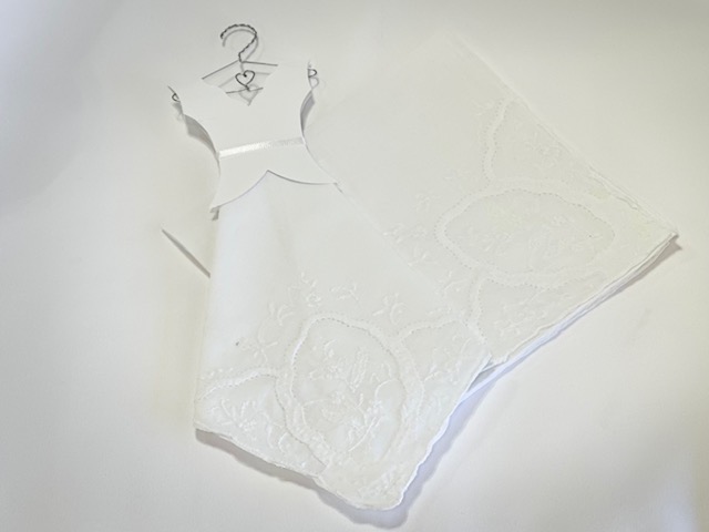 White Embroidered Floral Hanky