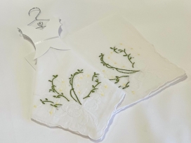 White Flower Bouquet Hanky