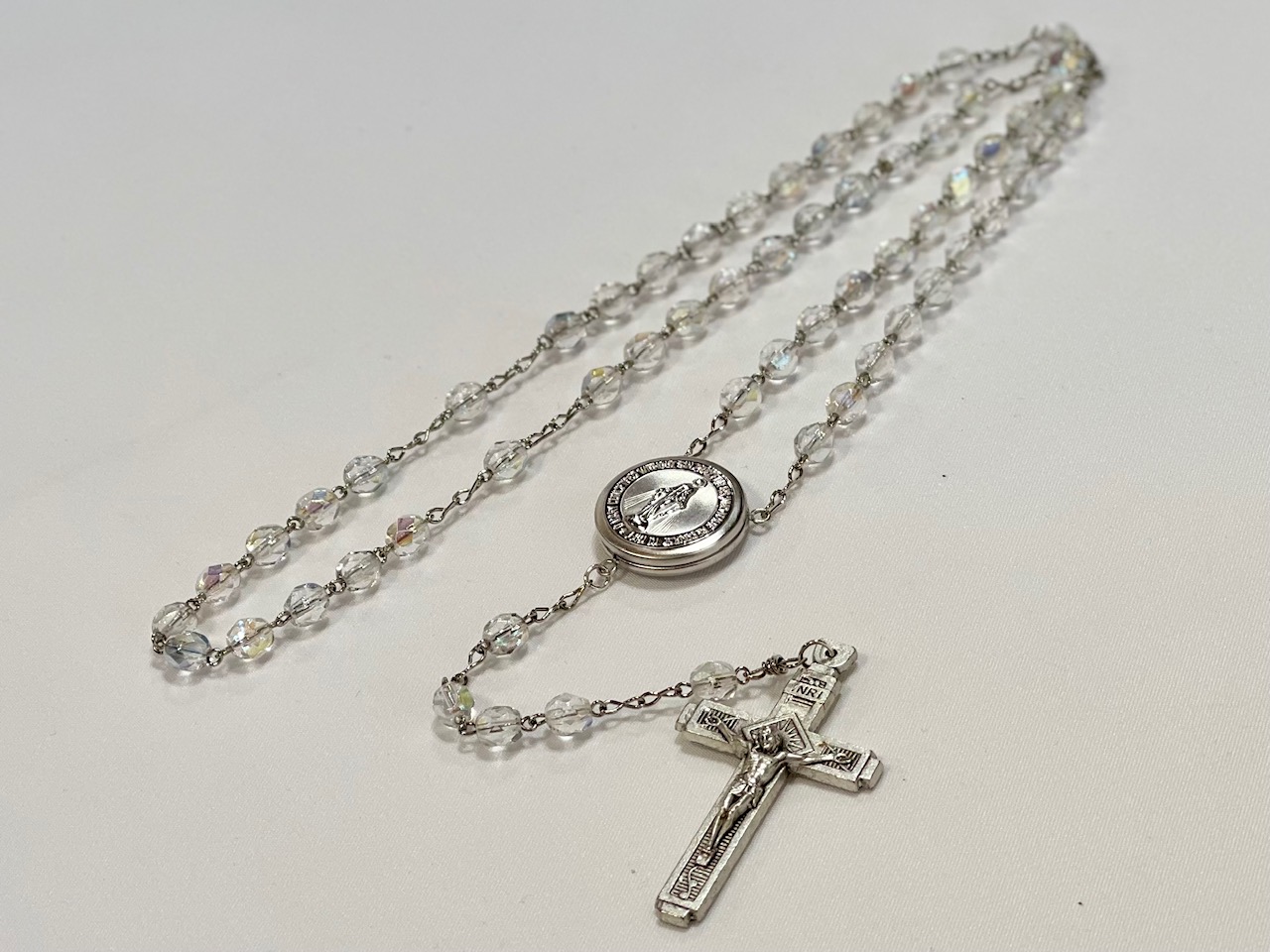 AB Crystal Locket Rosary