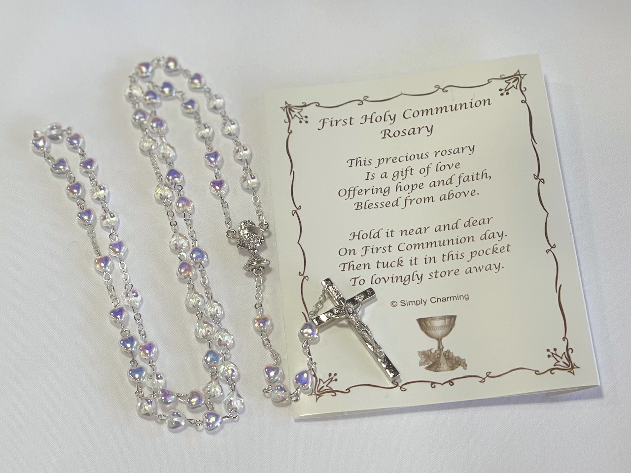 First Communion AB Heart Rosary