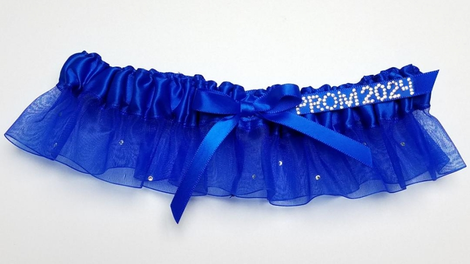 Royal Blue Garter w/ Crystals