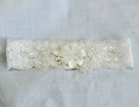 Ivory Baby Headband with Flower Designs